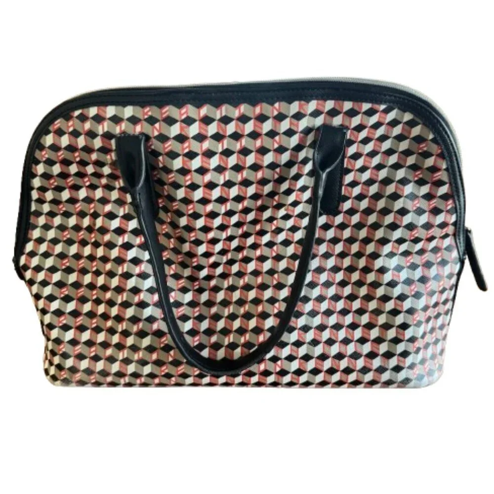 Kenneth Cole Reaction geometric print satchel bag with black handles